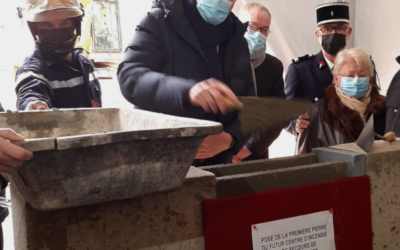 Pose de la première pierre du centre d’incendie et de secours de Montmirail-Gréez